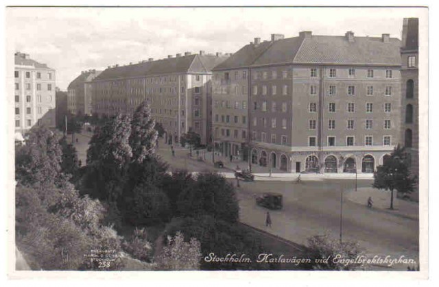 258   Stockholm. Karlavägen vid Engelbrektskyrkan.
