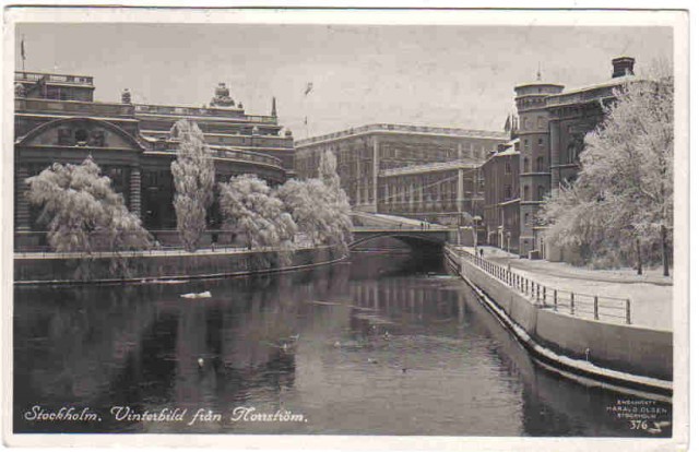 376   Stockholm. Vinterbild från Norrström.